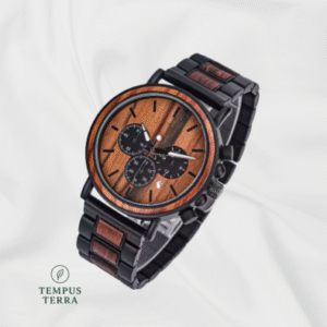 Montre en Bois Tempus Terra™ Borealis – Chronographe Quartz Premium